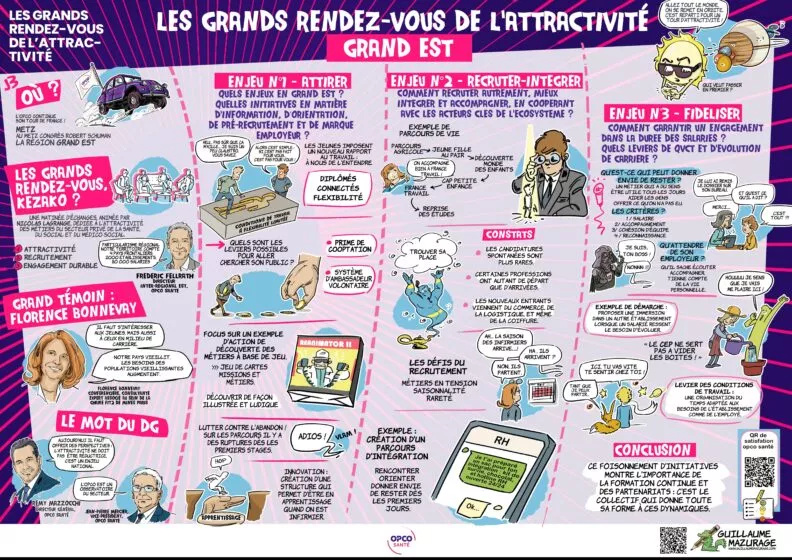 Image d'une facilitation graphique issue des débats des Grands rendez-vous de l'attractivité en Grand Est.